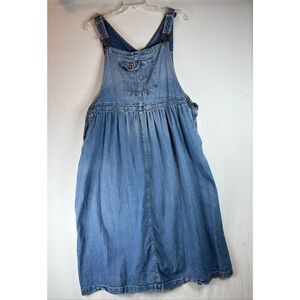 Original TY Wear Women’s 3X Denim Jumper Dress Blue Jean Overall Midi Vtg 90s